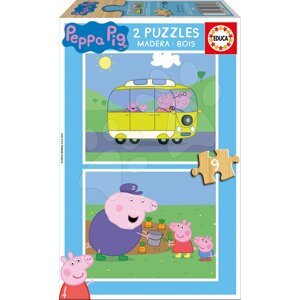 Fa puzzle Peppa Pig Educa 2x 9 darabos