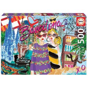 Educa puzzle Take me to Barcelona, Chic World 500 darabos és fix ragasztó 17651