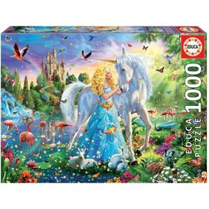 Educa puzzle The Princess and the Unicorn 1000 darabos és fix ragasztó 17654