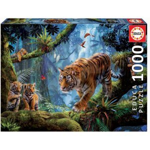 Educa puzzle Tigers in the tree 1000 darabos és fix ragasztó 17662