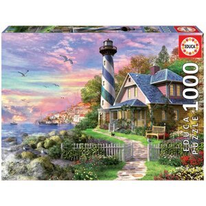 Educa puzzle Lighthouse at Rock Bay 1000 darabos és fix ragasztó 17740