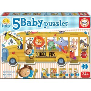 Educa puzzle legkisebbeknek Baby 5 - Iskolabusz állatkákkal 17575
