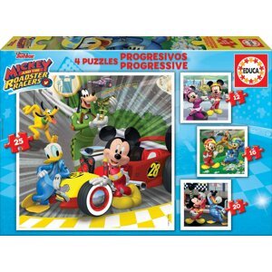 Educa gyermek puzzle Mickey Roadster Racers progresszív 12-16-20-25 17629