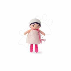 Kaloo rongybaba csecsemőknek Perle K Tendresse 18 cm fehér ruhában lágy textilből ajándékcsomagolásban 962094