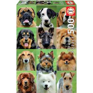 Educa puzzle Dogs Collage 500 darabos és fix ragasztó 17963