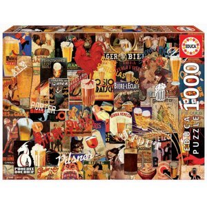 Educa puzzle Vintage Beer Collage 1000 darabos és fix ragasztó 17970