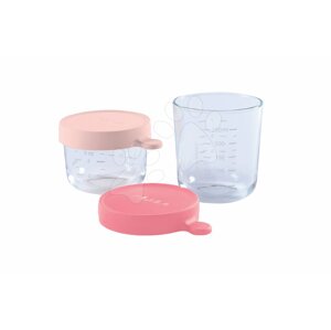 Beaba ezett 2 ételtároló doboz minőségi üvegből 150 ml és 250 ml pasztell és rózsaszín 912695