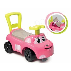Bébitaxi és járássegítő Auto Pink Ride on Smoby tárolóhellyel és háttámlával 10 hó-tól rózsaszín