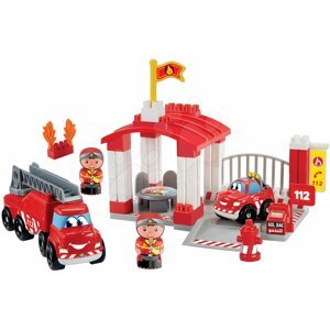 Écoiffier építőjáték tűzoltóállomás Abrick tűzoltókocsival és sürgősségi járművel és 2 tűzoltóval 3014