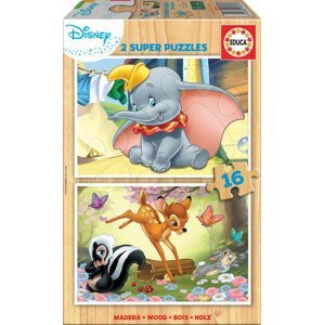Fa puzzle Disney Állatkák Dumbo Educa 2x16 darabos