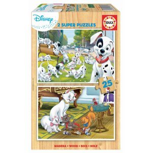 Fa puzzle gyerekeknek Disney állatkák Educa 2x25 darabos