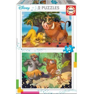 Puzzle Oroszlánkirály Disney Educa 2x20 darabos 4 évtől
