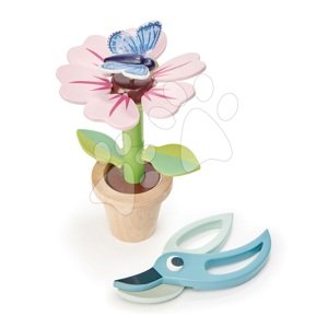 Fa virág virágcserépben Blossom Flowerpot Tender Leaf Toys darabjaira szedhető, pillangóval és ollóval