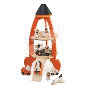 Fa rakéta űrhajósokkal Cosmic rocket Tender Leaf Toys 11 darabos készlet
