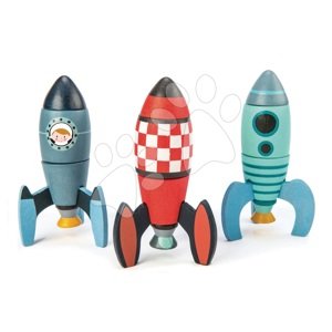 Fa rakéta építőjáték Rocket Construction Tender Leaf Toys kreatív játék, 3 fajta, 18 darabos