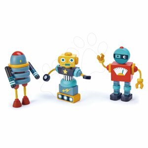 Fa retro figurák Robot Construction Tender Leaf Toys kirakós