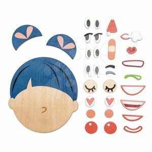 Fa kirakós játék fej What's Up? Tender Leaf Toys 32 részes készlet kiegészítőkkel érzelmek kifejezésére