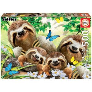 Puzzle Sloth Family Selfie Educa 500 darabos és Fix ragasztó 11 évtől