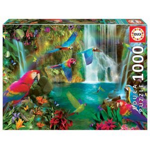 Puzzle Tropical Parrots Educa 1000 darabos és Fix ragasztó 11 évtől