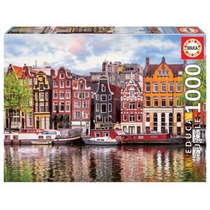 Puzzle Dancing Houses Amsterdam Educa 1000 darabos és Fix ragasztó 11 évtől