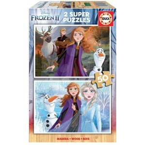 Fa puzzle gyerekeknek Frozen Educa 2*50 darabos 5 évtől