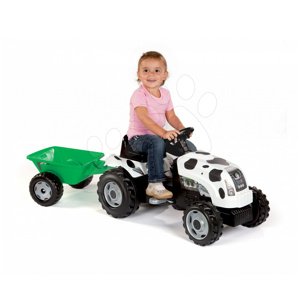 Smoby traktor gyerekeknek Bull Kistehenes 33352 fehér-fekete