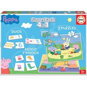 Puzzle domino és pexeso Peppa Pig Disney Superpack 4in1 Educa