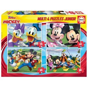 Puzzle Mickey Mouse Disney Multi 4 Junior Educa 20-40-60-80 darabos 4 évtől