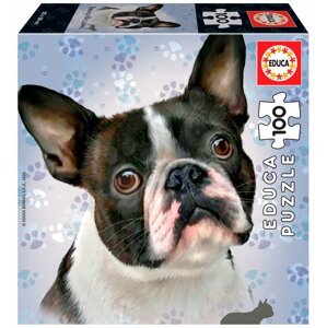 Puzzle Mini Box French Bulldog Educa 100 darabos 6 évtől