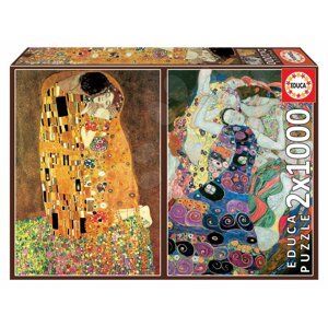 Puzzle El Beso + La Virgen Gustav Klimt Educa 2x1000 darabos és fix ragasztó 11 évtől