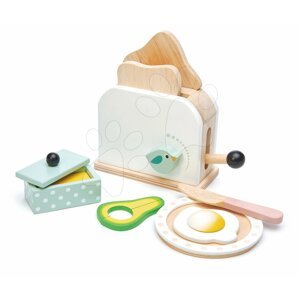 Fa kenyérpirító avokádóval Breakfast toaster set Tender Leaf Toys kenyérszeletek, tojás és kiegészítők