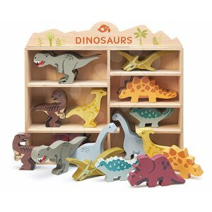 Fa ősállatok polcon 24 drb Dinosaurs set Tender Leaf Toys