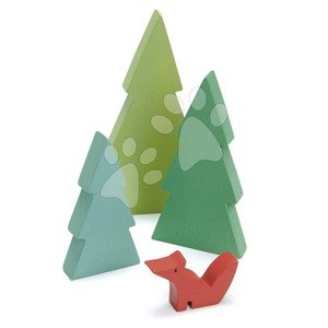 Fa tűlevelű fa készlet Fir Tops Tender Leaf Toys három fajta, róka figurával