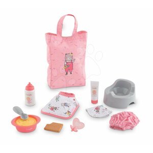 Kiegészítők játékbabának Large Accessories Set Corolle 30 cm játékbaba részére táskában 18 hó-tól