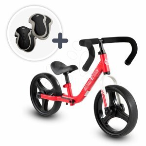 Tanulóbicikli összecsukható Folding Balance Bike Red smarTrike piros, alumíniumból, ergonomikus kormánnyal, 2-5 éves korosztálynak és védőfelszerelés ajándékba