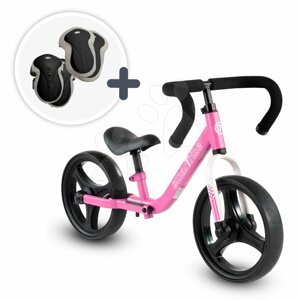 Tanulóbicikli összecsukható Folding Balance Bike Pink smarTrike rózsaszín, alumíniumból, ergonomikus kormánnyal, 2-5 éves korosztálynak és védőfelszerelés ajándékba