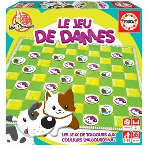Társasjáték Dama Le Jeu de Dames Educa francia nyelvű, 2 játékos részére, 5-99 éves korosztálynak