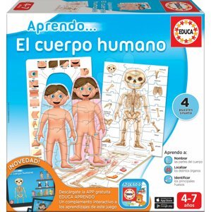 Oktatójáték Ismerkedem az emberi testtel Educa 4 puzzle spanyol nyelvű 4-7 évtől