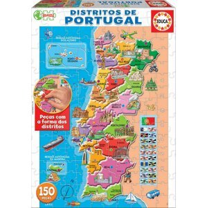 Puzzle Portugália térképe nevezetességekkel Educa 150 darabos 7 évtől