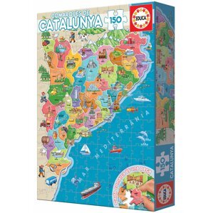Puzzle Katalónia térképe nevezetességekkel Educa 150 darabos 7 évtől