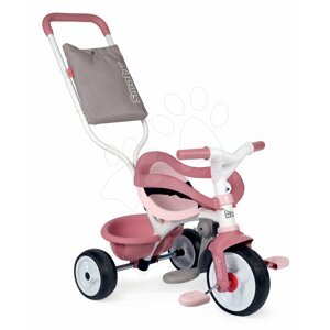 Tricikli kiesésgátlóval Be Move Comfort Tricycle Pink Smoby EVA kerekekkel és táska a tolókaron rózsaszín 10 hó-tól