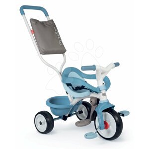 Tricikli kiesésgátlóval Be Move Comfort Tricycle Blue Smoby EVA kerekekkel és táska tolókaron kék 10 hó-tól