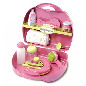 Smoby pelenkázó szett Baby Nurse játékbabának 024395 rózsaszín-zöld