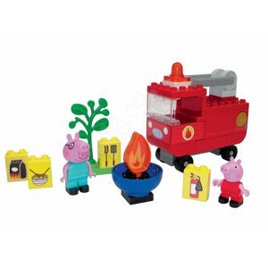 Építőjáték Peppa Pig Fire Engine PlayBIG Bloxx BIG Tűzoltókocsi  2 figurával 40 darabos 1,5-5 évesnek