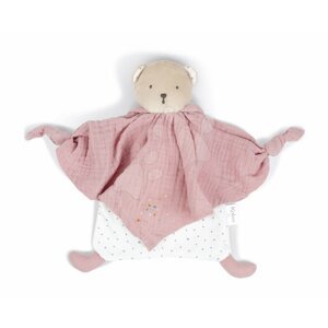 Textil mackó rózsaszín Organic Cotton Doudou Bear Pink Kaloo dédelgetéshez 20 cm ajándékcsomagolásban 0 hó-tól
