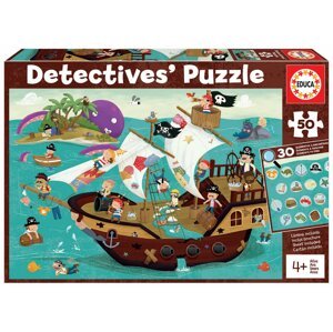 Puzzle Kalózhajó Detectives Pirates Boat Educa találj 30 tárgyat 50 darabos 4 évtől