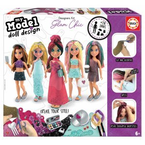 Kreatív alkotás My Model Doll Design Glami Chic Educa Készíts saját játékbabát elegáns ruhában 5 modell 6 éves kortól