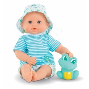 Játékbaba fürdéshez Baby Bath Marin Mon Premiere Corolle kék pislogó szemekkel és békával 30 cm 18 hó-tól