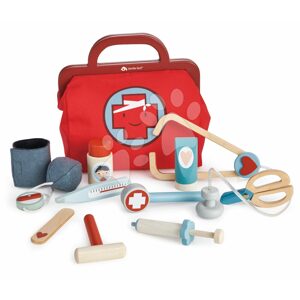 Fa orvosi táska Doctor's Bag Tender Leaf Toys egészségügyi eszközökkel maszkkal és tapaszokkal