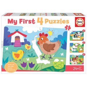 Puzzle legkisebbeknek My Farm Mother&Babies Progressive Educa anya és  picinyei 5-6-7-8 darabos 24 hó-tól